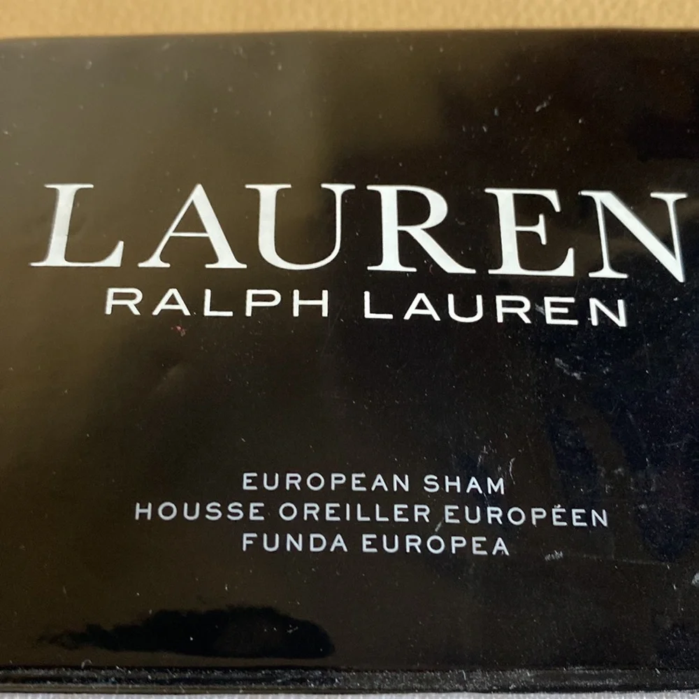 Ralph Lauren Carolyne European Sham white & gray.
